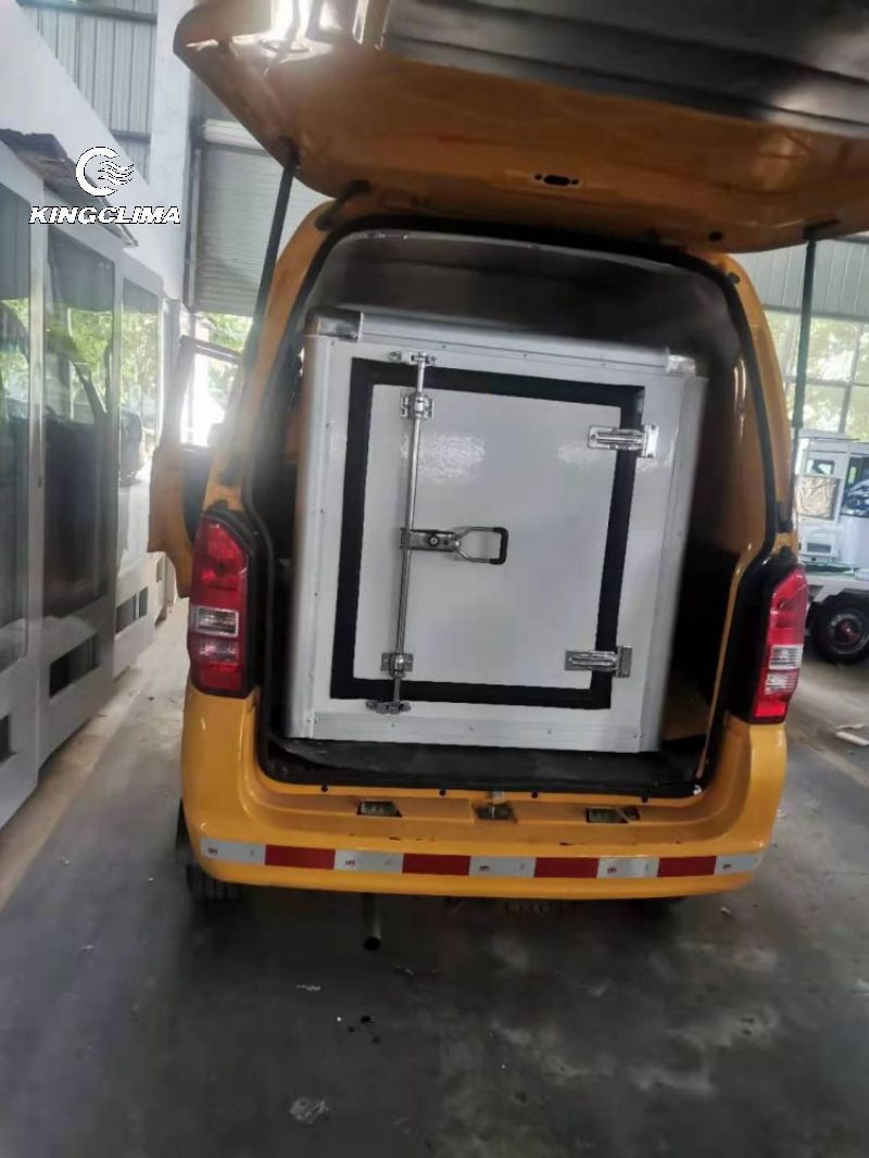 Portable cold box with battery driven cooling unit for van