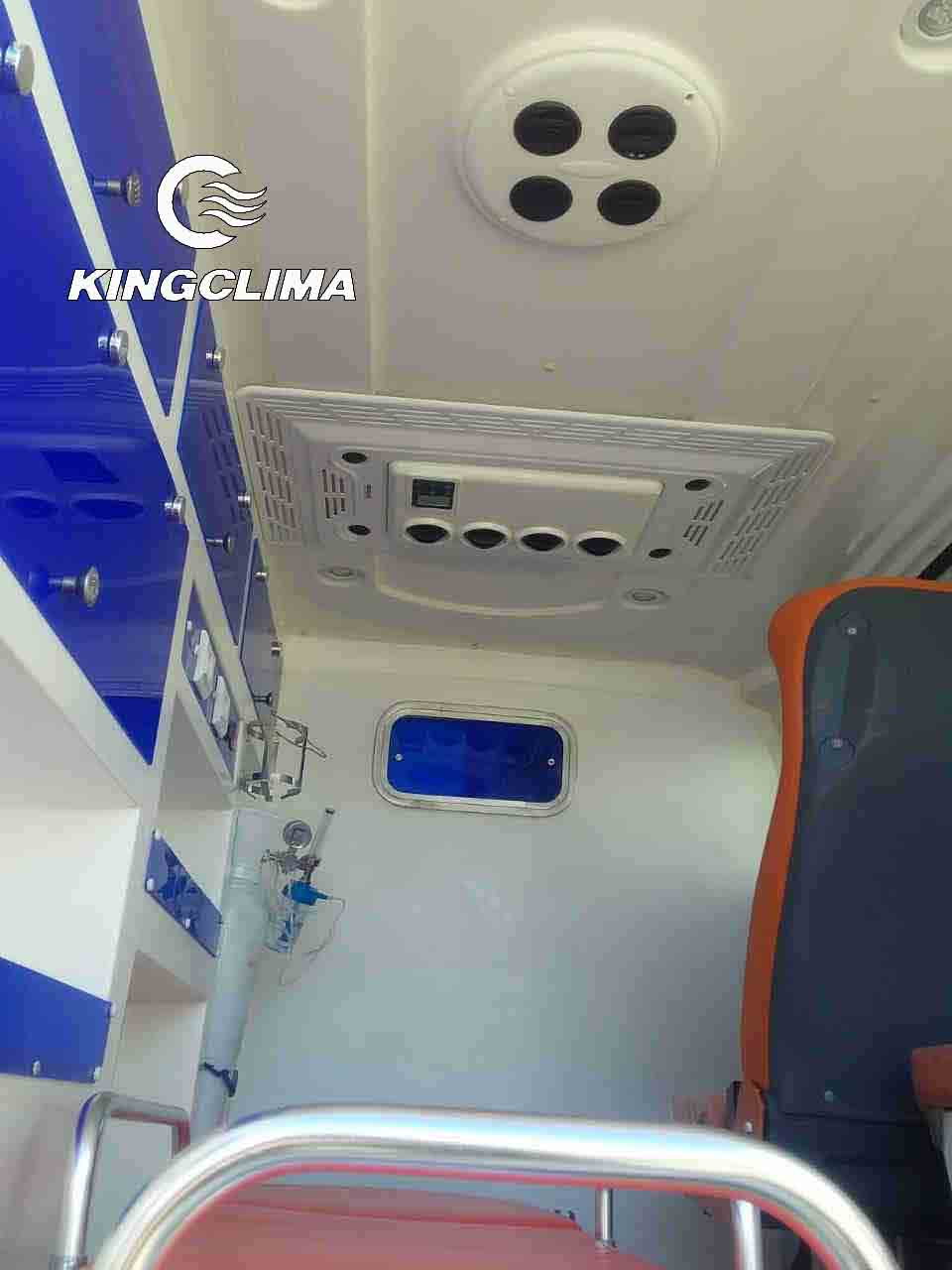 Battery powered air conditioner for ambulance