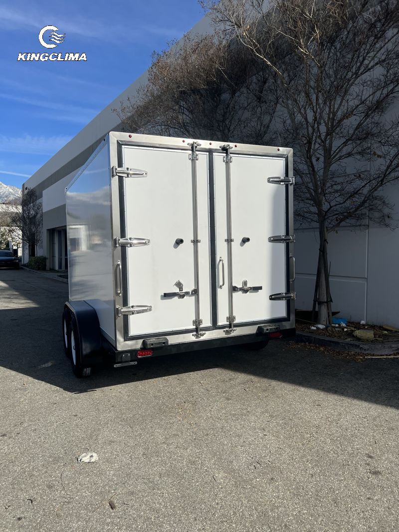 Mobile refrigeration 12ft cooler fridge and freezer trailers.