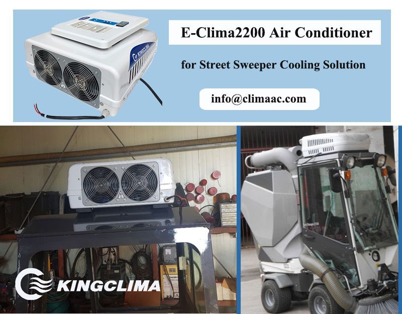 cooling 2.2KW roof top 12 volt 24 volt battery driven air conditioner for truck cabin