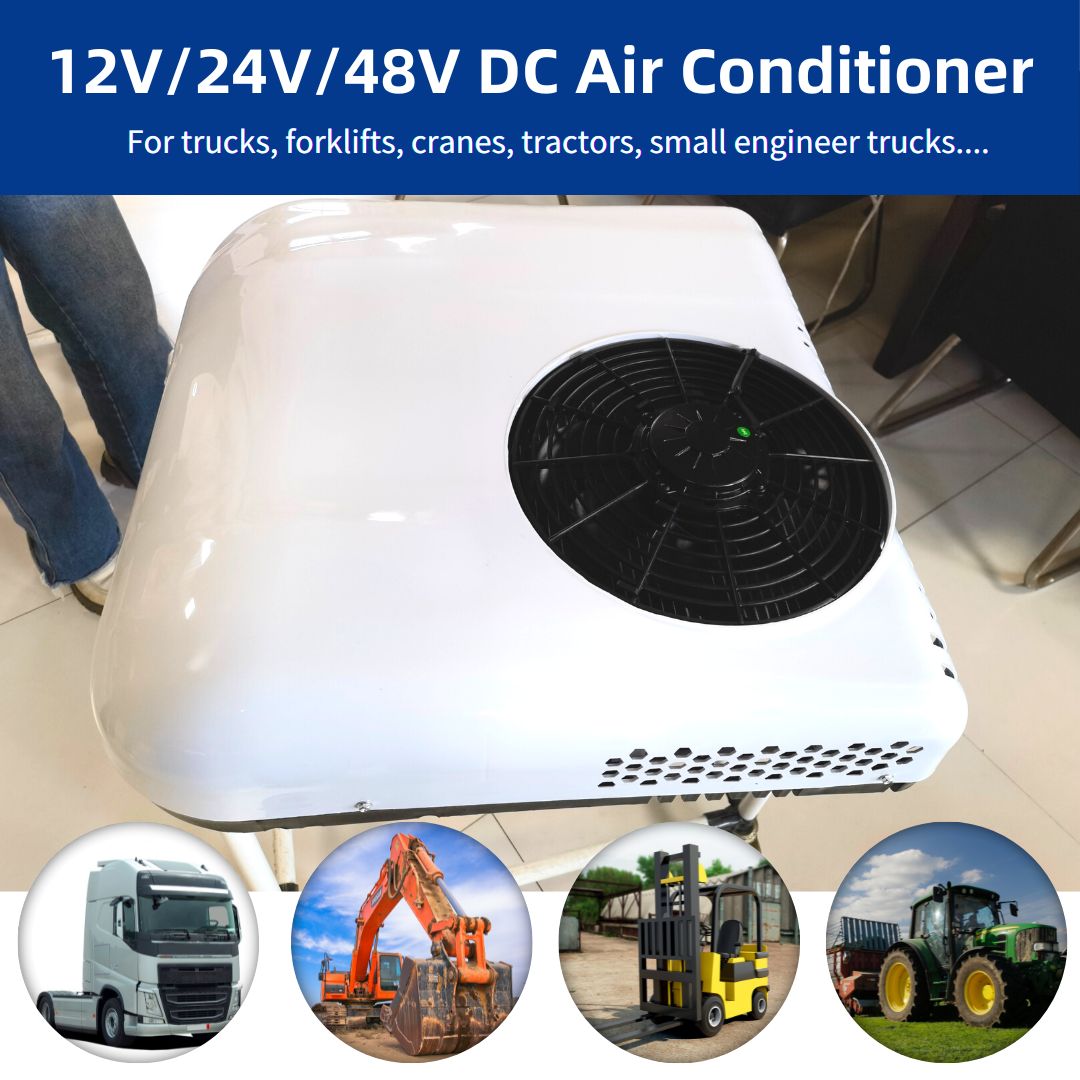 Electric air conditioner for agricultural machinery